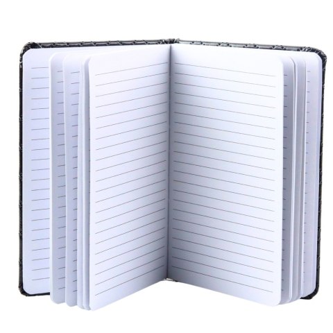 LEAN Notatnik W Linie Brokatowy Naszywki Czarny B6 80 Kartek