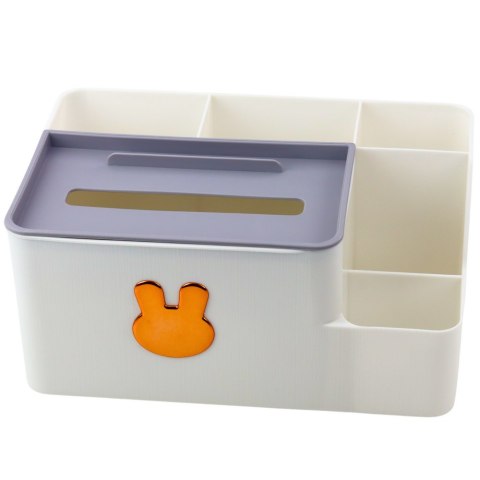 LEAN Organizer Na Biurko Z Pudełkiem Na Chusteczki Złoty Królik Biały