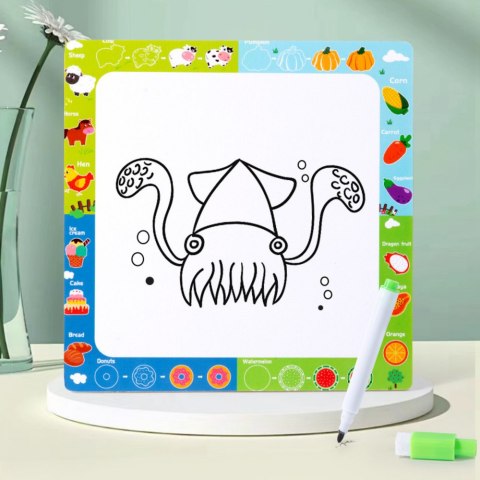 LEAN TOYS Układanka Tablica 2w1 Drewniana Edukacyjna Warzywa Pisak