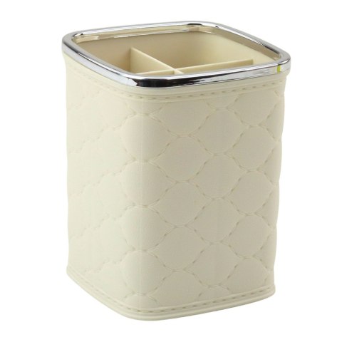 LEAN Organizer Pojemnik Na Pędzle Cztery Przegrody Biały 12 x 9,5cm