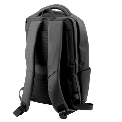 LEAN Plecak Miejski Biznesowy USB Kieszeń Na Laptopa Czarny 16L 41cm