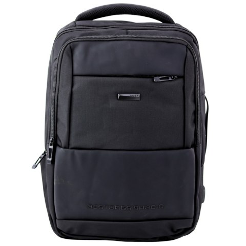 LEAN Plecak Miejski Biznesowy USB Pas Piersiowy Czarny 26L 45cm