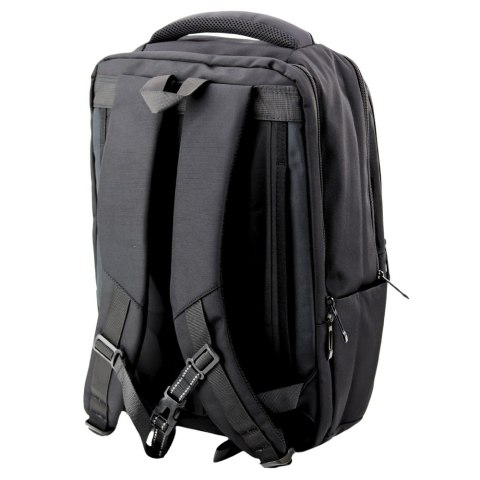 LEAN Plecak Miejski Biznesowy USB Pas Piersiowy Czarny 26L 45cm