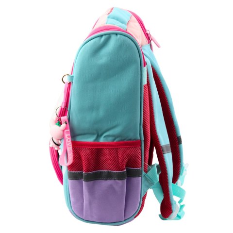 LEAN Plecak Szkolny Biały Kot Saszetka Z Ptaszkiem Zawieszka 21L