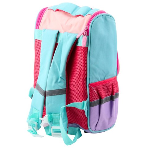 LEAN Plecak Szkolny Biały Kot Saszetka Z Ptaszkiem Zawieszka 21L