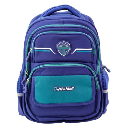 LEAN Plecak Szkolny Dziecięcy Pas Piersiowy Granatowo Zielony 20L 38cm