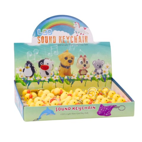 LEAN TOYS Brelok Do Kluczy Plecaka Kaczka Latarka LED Dźwięki Żółta
