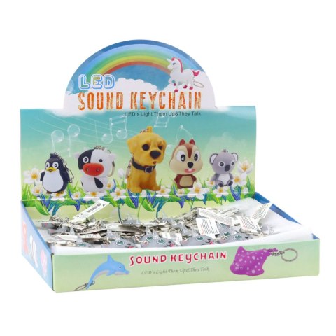 LEAN TOYS Brelok Do Kluczy Plecaka Kotek Jednorożec Róg LED Dźwięki Szary