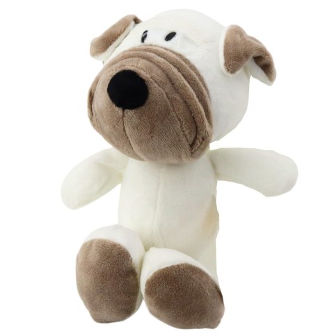 LEAN TOYS Mała Pluszowa Maskotka Przytulanka Piesek Mops Przyssawka 16cm