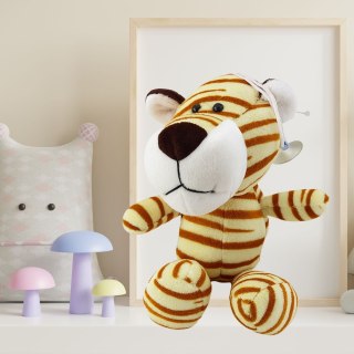 LEAN TOYS Pluszowa Maskotka Przytulanka Tygrys Z Przyssawką Kremowy 23 x 12 cm