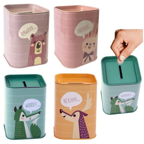 LEAN TOYS Skarbonka Zwierzątko Metalowa Nauka Oszczędzania 11x8cm