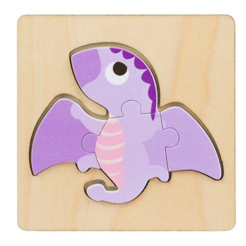 LEAN TOYS Układanka Drewniana Puzzle Kolorowa 11 x 11cm Mix