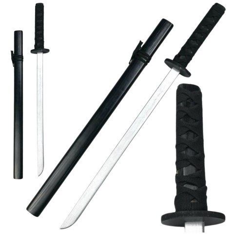 LEAN Toys Drewniana Katana Miecz Do Zabawy Treningu Rekwizyt Czarny 70cm