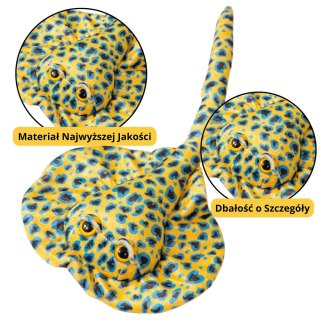 LEAN Toys Maskotka Pluszowa Płaszczka Przytulanka Żółta W Kropki 50cm