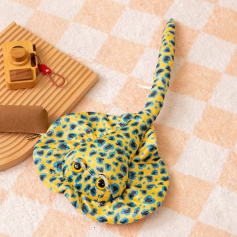 LEAN Toys Maskotka Pluszowa Płaszczka Przytulanka Żółta W Kropki 50cm