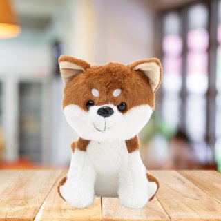 LEAN Toys Pluszowa Maskotka Przytulanka Mały Piesek Shiba Inu Biało Brązowy 20cm