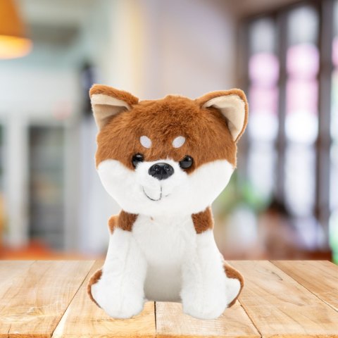 LEAN Toys Pluszowa Maskotka Przytulanka Mały Piesek Shiba Inu Biało Brązowy 20cm