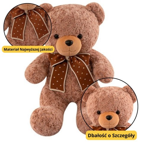 LEAN Toys Pluszowa Maskotka Przytulanka Miś Z Kokardą W Groszki 45cm