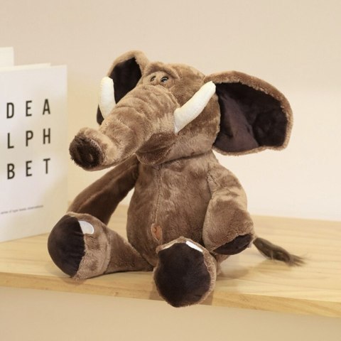 LEAN Toys Pluszowa Maskotka Przytulanka Słoń Z Dużymi Uszami Brązowy 22cm