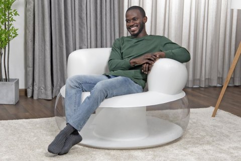 Bestway Dmuchany Fotel Biały 112 x 112 x 70 cm Bestway 75138