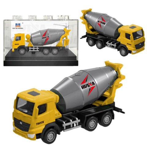 HUINA Betoniarka Metalowa Model Kolekcjonerski Huina Żółta 1:80