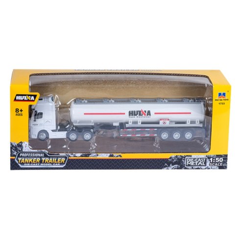 HUINA Ciężarówka Cysterna Metalowa Ruchome Elementy Biała 1:50