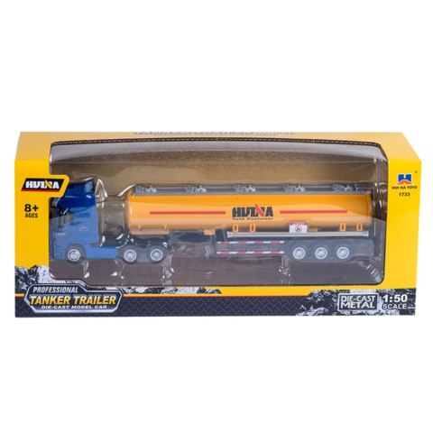 HUINA Ciężarówka Cysterna Metalowa Ruchome Elementy Żółta 1:50