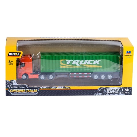 HUINA Ciężarówka Naczepa Kontener Metalowa Huina Zielona 1:50