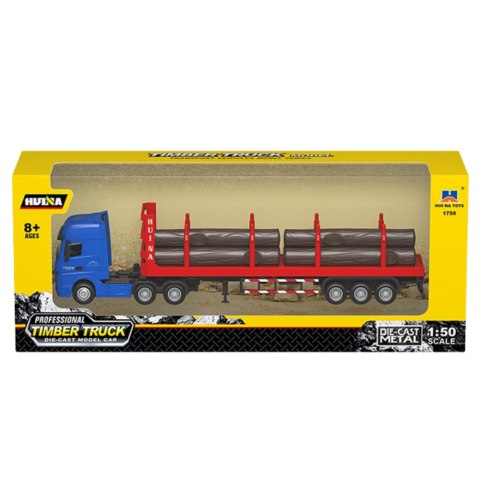HUINA Ciężarówka Transport Drewna Metalowa Huina 1:50 Czerwona