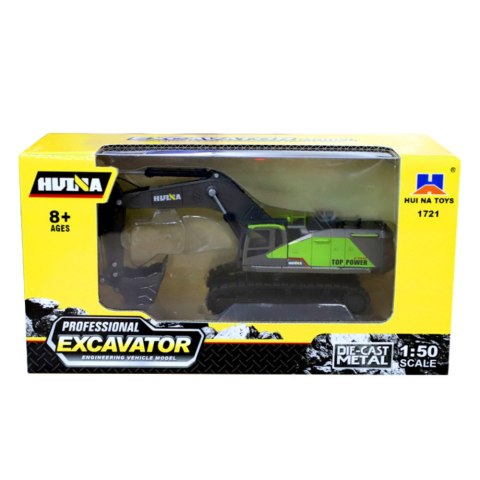 HUINA Koparka Gąsienicowa Metalowa Huina Zielona 1:50