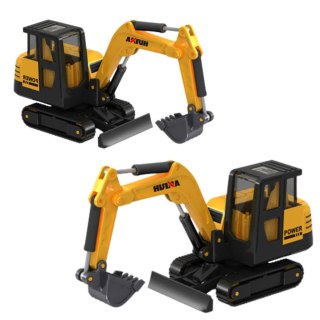 HUINA Koparka Gąsienicowa Metalowa Model Kolekcjonerski Huina Żółta1:80