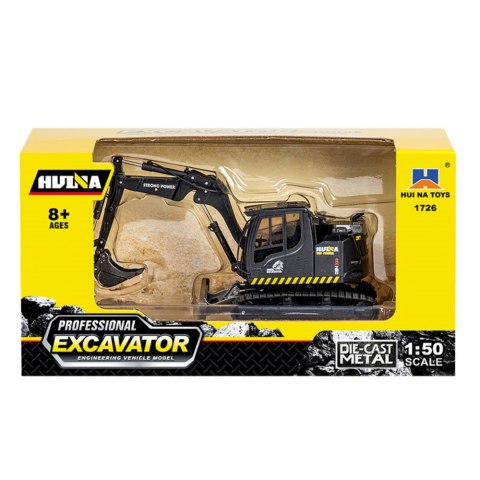 HUINA Koparka Gąsienicowa Ze Spychaczem Metalowa Huina Czarna 1:50