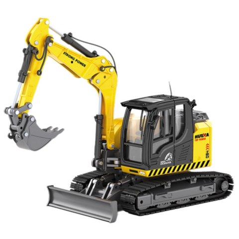 HUINA Koparka Gąsienicowa Ze Spychaczem Metalowa Huina Żółta 1:50