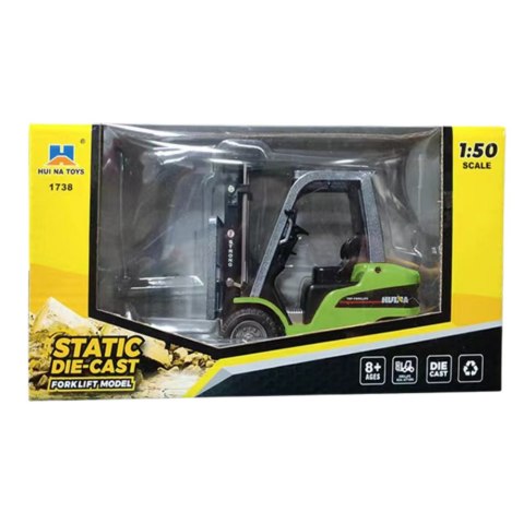 HUINA Wózek Widłowy Metalowy Ruchome Widły Huina Zielony 1:50