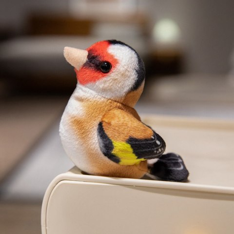 LEAN TOYS Mały Pluszowy Ptak Niebieski Sikorka Szczygieł 10cm