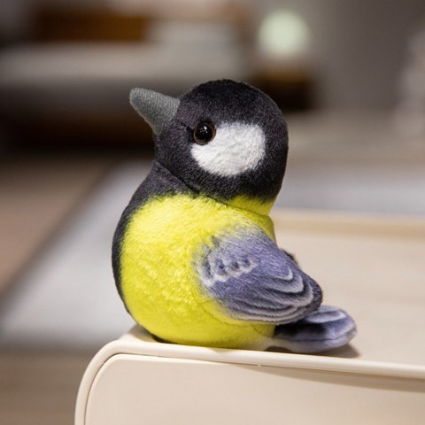 LEAN TOYS Mały Pluszowy Ptak Niebieski Sikorka Szczygieł 10cm