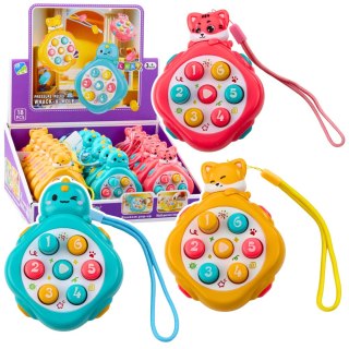 LEAN TOYS Mini Whack-A-Mole Gra Zręcznościowa Zwierzęta Liczby Kolorowe Mix