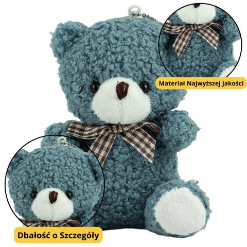 LEAN TOYS Miś Pluszowy Brelok Zawieszka Ozdoba Granatowy 8cm