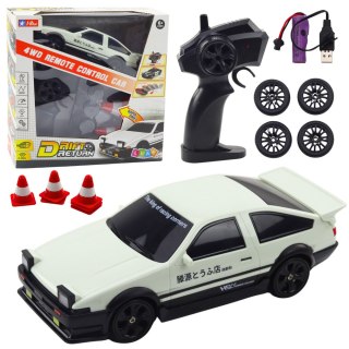 LEAN Toys Auto Sportowe Do Driftu Wymienne Koła Zdalnie Sterowany RC 4WD Biały