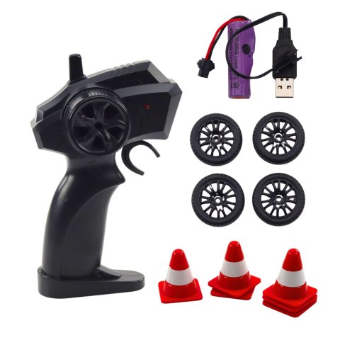 LEAN Toys Auto Sportowe Do Driftu Wymienne Koła Zdalnie Sterowany RC 4WD Biały