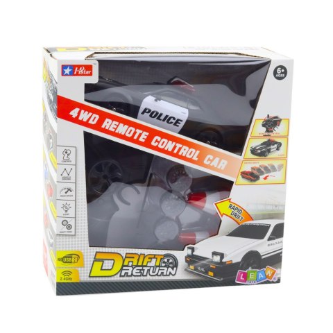 LEAN Toys Auto Sportowe Do Driftu Wymienne Koła Zdalnie Sterowany RC 4WD Policja
