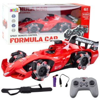 LEAN Toys Auto Sportowe Wyścigówka Zdalnie Sterowana RC Efekt Dymu 2.4G Czerwona