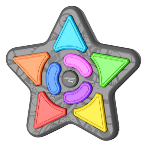 LEAN Toys Elektroniczna Gra Logiczna Memory Gwiazda Światła Dźwięki 4w1
