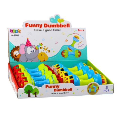 LEAN Toys Grzechotka Gryzak Dla Niemowląt Hantelek Kolorowy