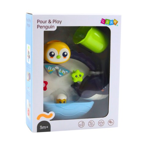 LEAN Toys Interaktywna Zabawka Wodna Do Kąpieli Pingwin Wieloryb