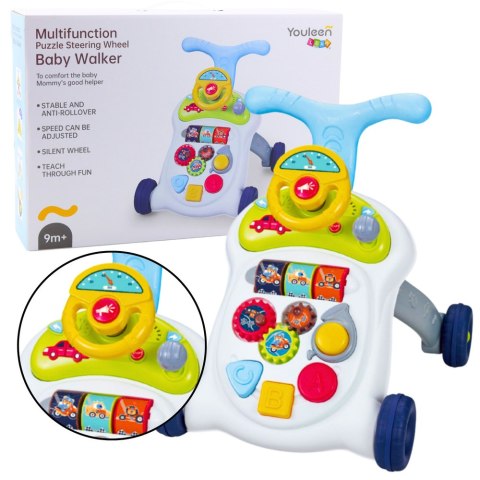 LEAN Toys Interaktywny Chodzik Pchacz Kierownica Światła Dźwięki