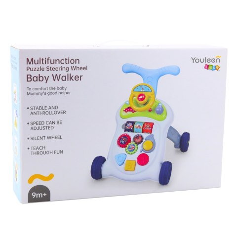 LEAN Toys Interaktywny Chodzik Pchacz Kierownica Światła Dźwięki