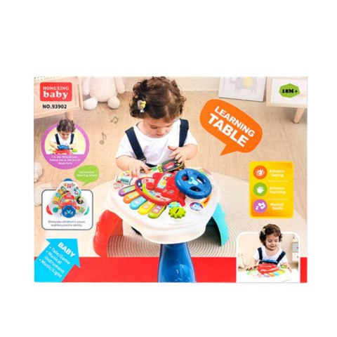 LEAN Toys Interaktywny Stolik Edukacyjny Z Kierownicą Trójkątny Kolorowy