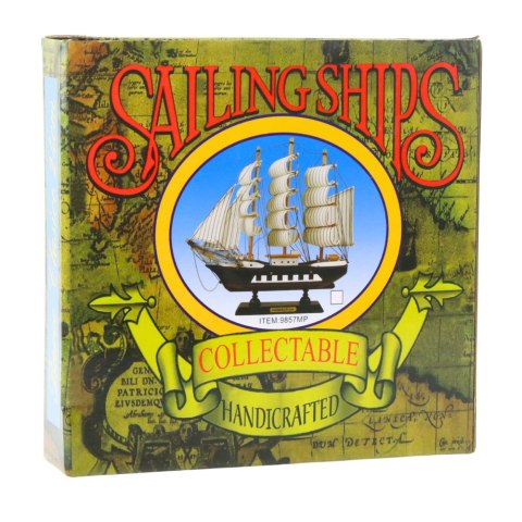 LEAN Toys Model Kolekcjonerski Dekoracyjny Statek Żaglowiec Czerwony 24x23cm