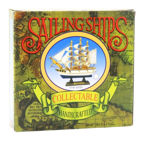 LEAN Toys Model Kolekcjonerski Dekoracyjny Statek Żaglowiec Piracki Czarny 16x15cm